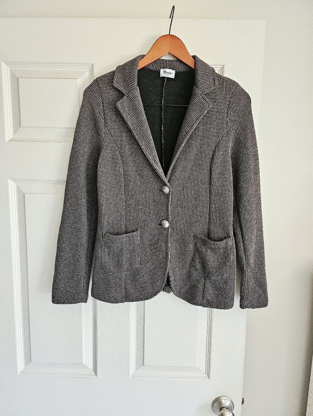 Nuny Roma S Blazer Taupe and Black Made in Italy Excellent Used Condition